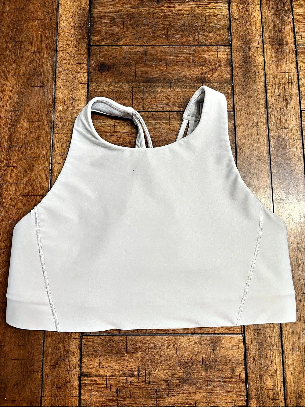 Athleta Conscious Twist Crop Bra White Sports Bra Size Medium